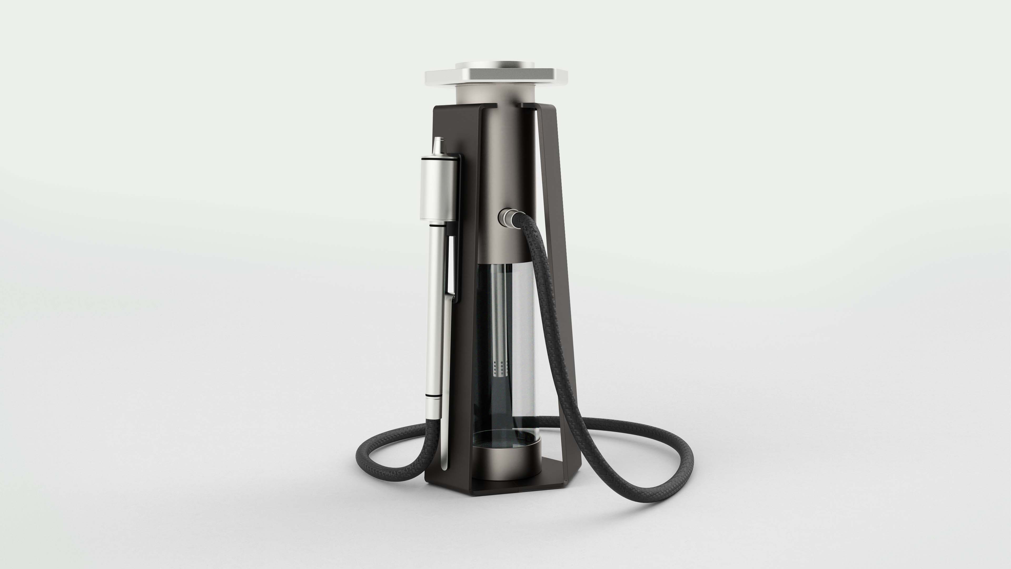 Innovade luxury shisha pipe in brushed black finish - a well-maintained pipe holds its precision and appearance for decades